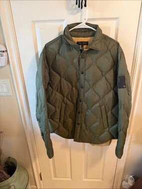 rag & bone Olive Green Quilted Shirt Jacket
